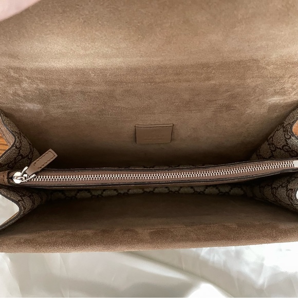 Gucci Dionysus Small Rectangular Bag GG Supreme and Taupe Suede - Picture 10 of 16